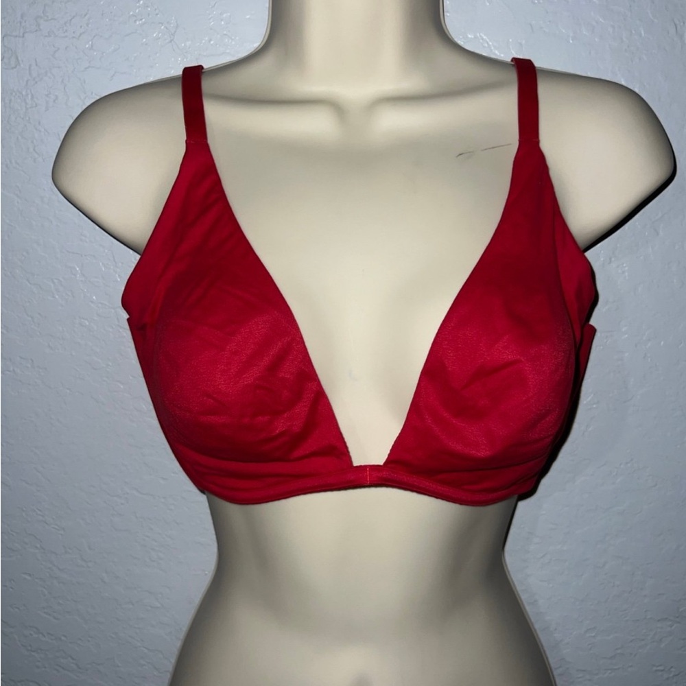 Victoria's Secret Red Satin Triangle Bra